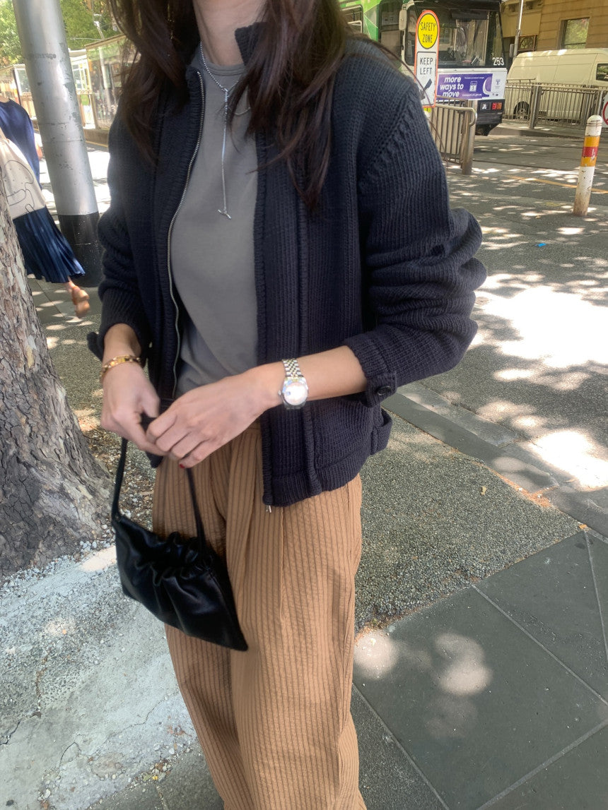 Frame Zip Knit