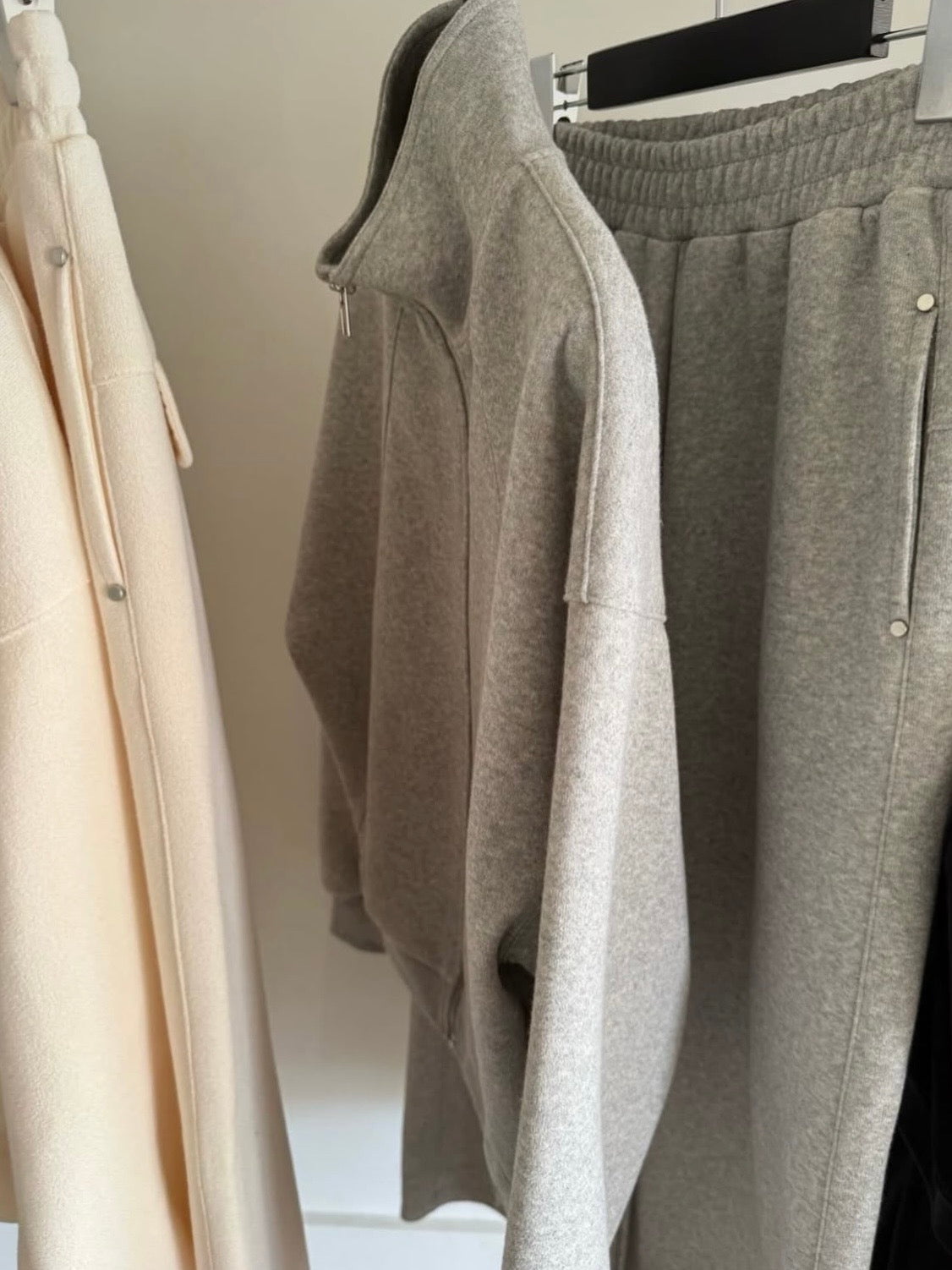 High Neck Bouclé Zip-Up