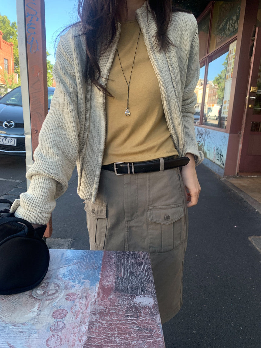 Frame Zip Knit