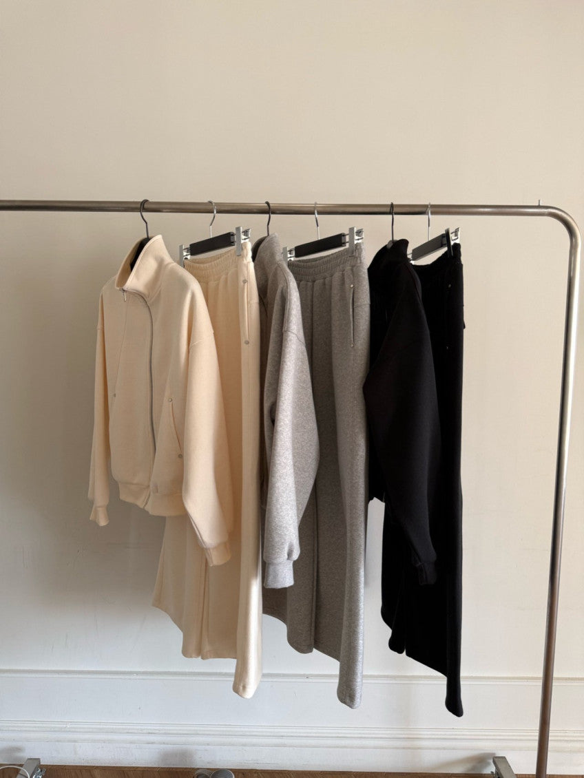 High Neck Bouclé Zip-Up
