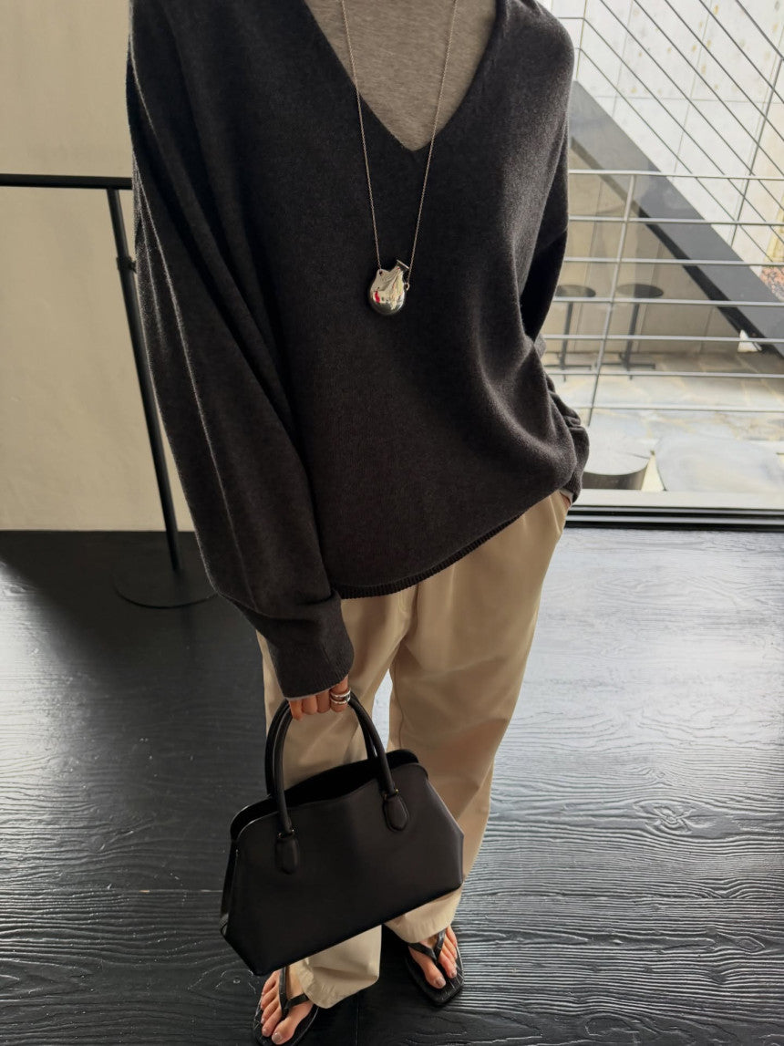 Spring V-Neck Cashmere Knit