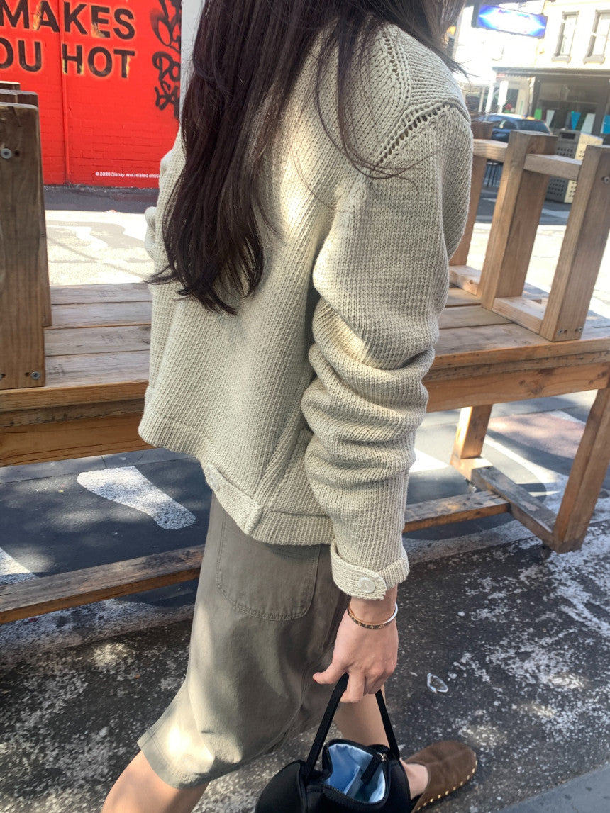 Frame Zip Knit
