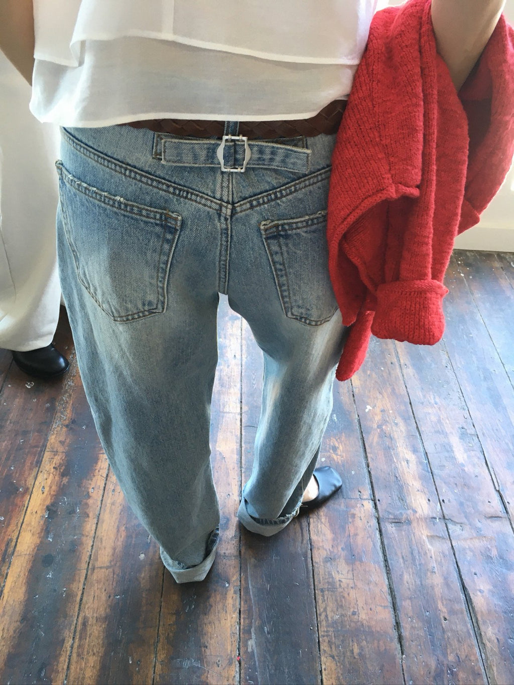 Side-Adjuster Denim Pants